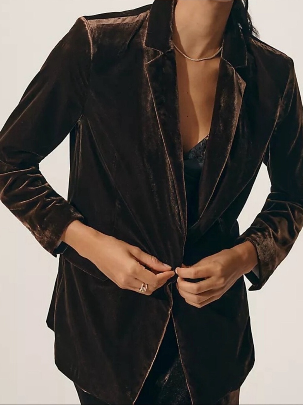Anthropologie Tessie Brown Velvet Blazer Jacket - Maeve Size small NWT
